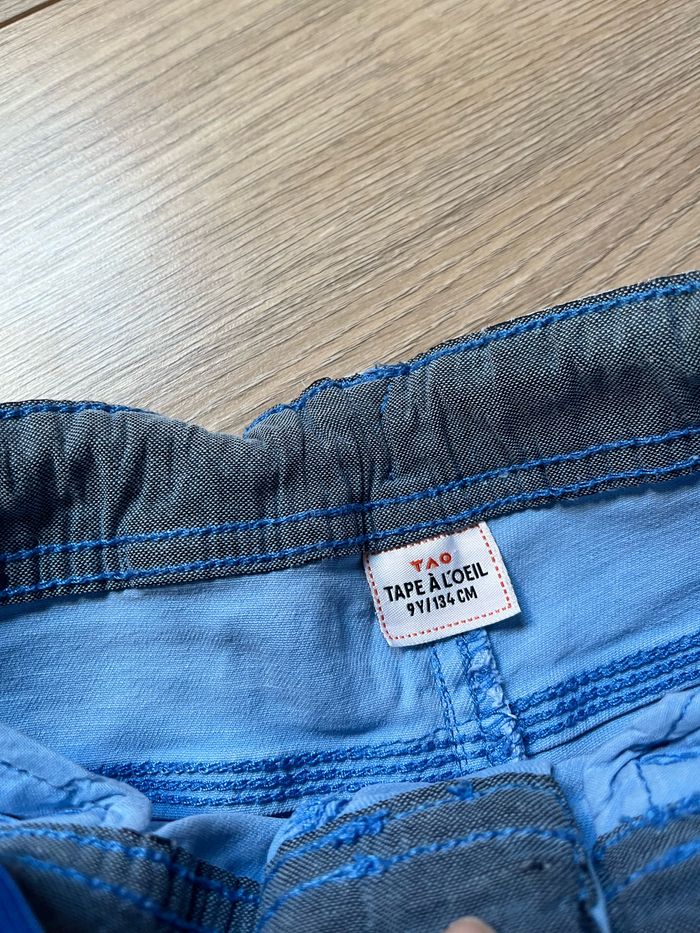 Short tape à l’œil garçon 9 ans bleu clair - photo numéro 3