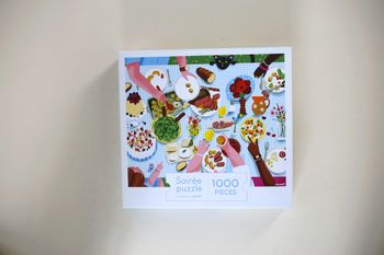 Puzzle 1000 pièces "Repas en famille" marque Janod, Soirée puzzle