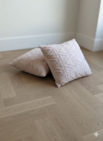 Duo de Coussins BOHO Chic - Beige Nude & Reliefs Tuftés - 40x40 cm