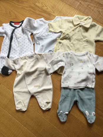 5 pyjamas garçon naissance-1 mois