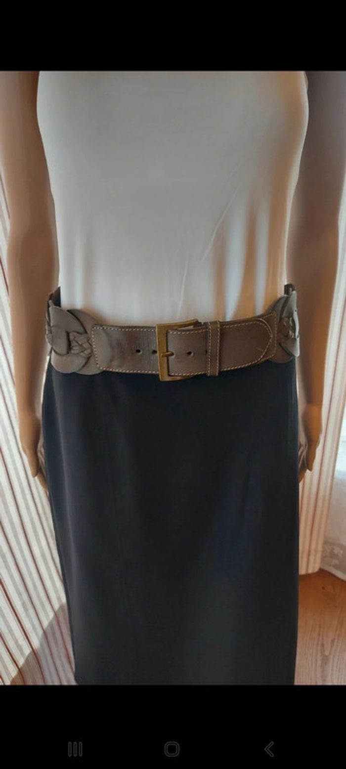 Ceinture Talking French en cuir Marron 80cm