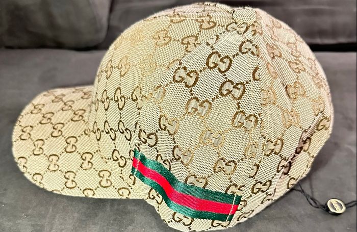🧢 Casquette GUCCI originale – GG Supreme beige – Bande Web – - photo numéro 2