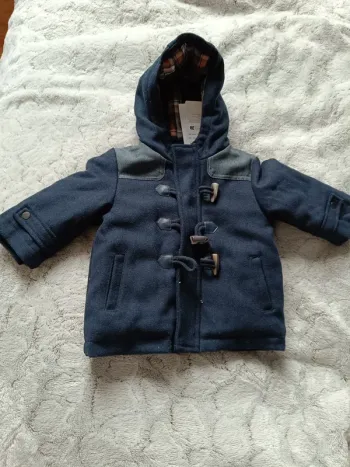 Manteau hiver 9 mois neuf capuche bleu foncé bébé garçon