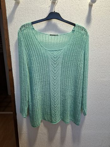 Joli pull femme ajouré XL couleur menthe très bon état