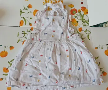 Robe blanche chat 12M
