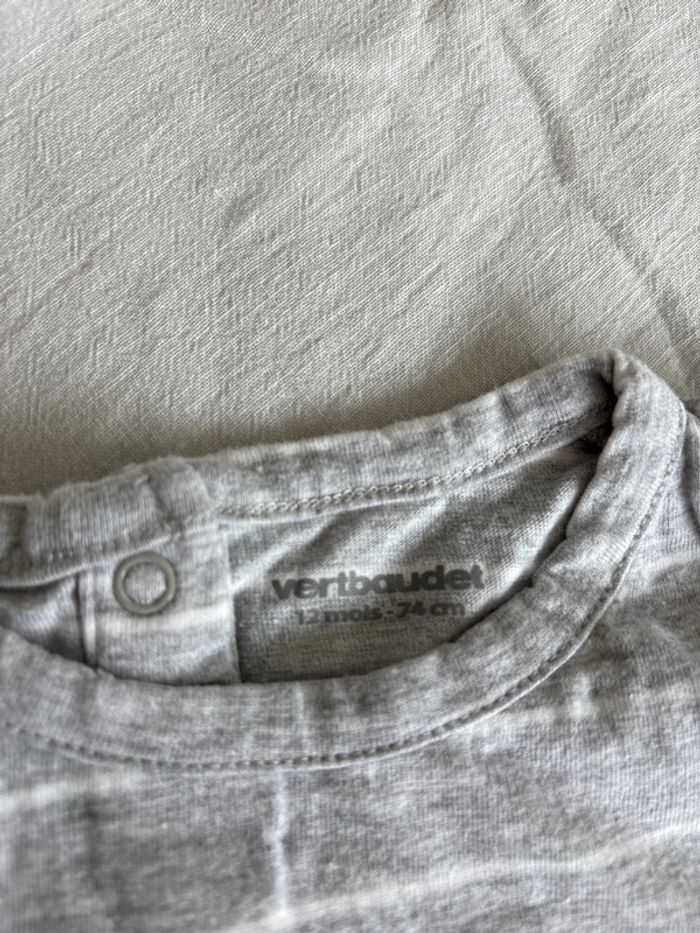 Lot 2 t-shirt manches courtes verbaudet/gemo T12M - photo numéro 3