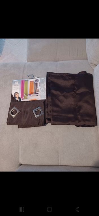 Lot de 2 voilages 140x260cm marron chocolat
