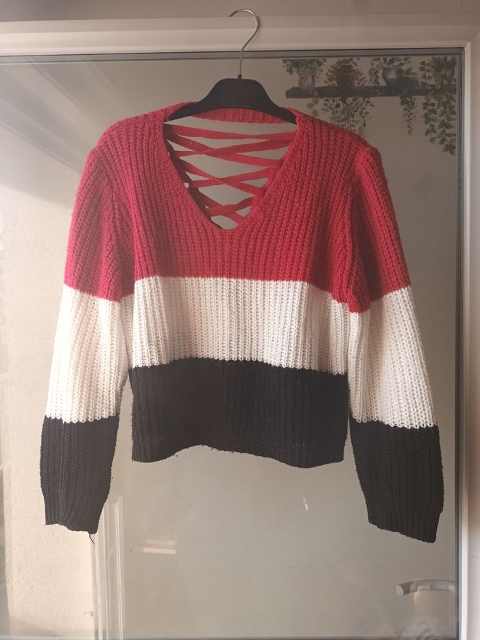 Joli pull femme tricolore