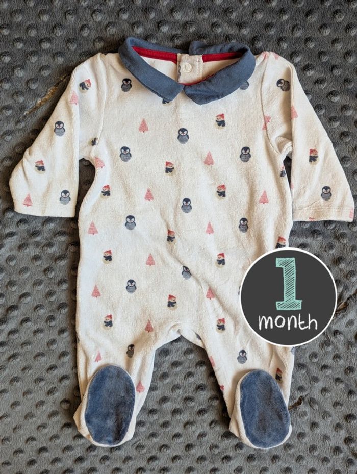 Pyjama mixte Obaïdi Bébé 1 Mois - Ambiance Hiver & Fêtes