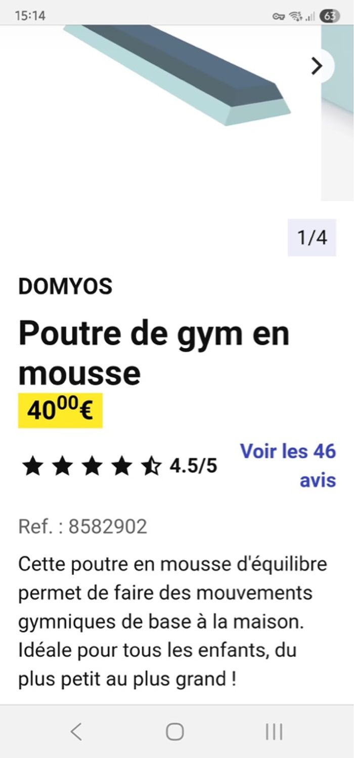 Poutre de gym en mousse Décathlon - photo numéro 3