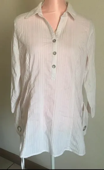 Haut blanc manches 3/4 taille 46 Fiorella di Verdi