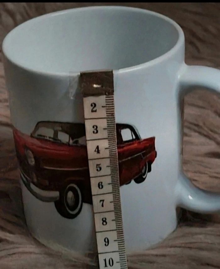 Tasse blanche avec voiture vintage - photo numéro 8