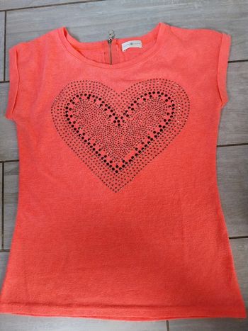 Tee-shirt cache cache rose fluo 38