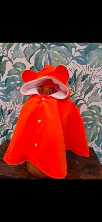 Poncho 0/18 mois orange fluo