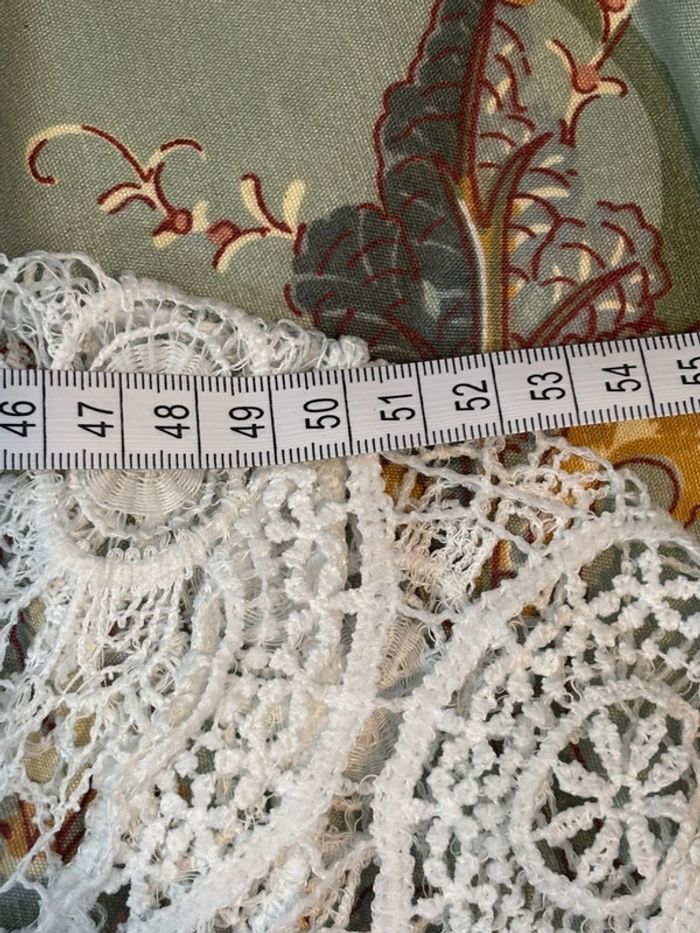 Blouse bohème blanche dentelle/crochet et pompons 36/38 - photo numéro 5