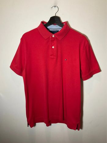 Polo rouge pour homme Tommy Hilfiger taille L 036