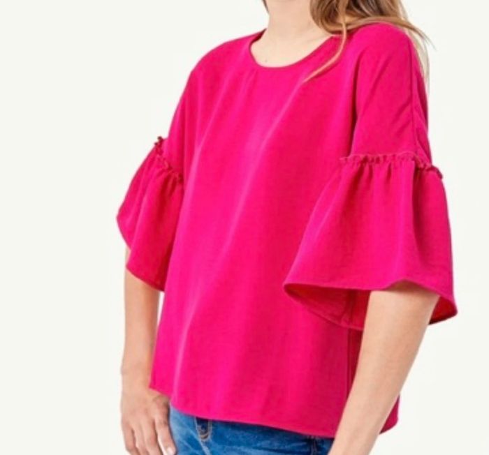 Blouse rose manches ballon - Stradivarius - photo numéro 5