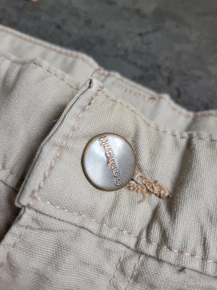 Jort, short en canva jean carhartt carpenter large ancien taille 30/S beige - photo numéro 6