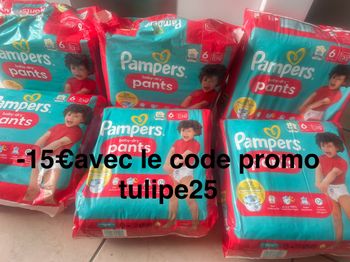 Six pack de couches Pampers taille 6 culottes
