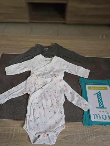 Lots de 3 bodys manches longues