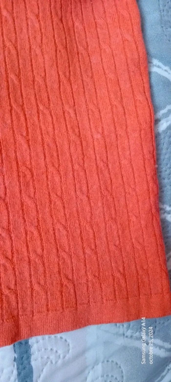 Pull court maille torsadée corail femme S Emme elle made in Italia - photo numéro 6