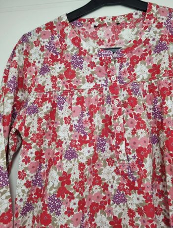 Blouse fleurie manches 3/4