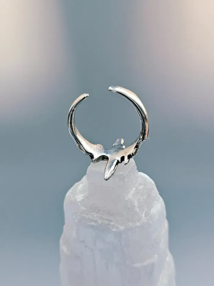 Bague Argentée Punk Flamme Rouge Émaillée - photo numéro 5