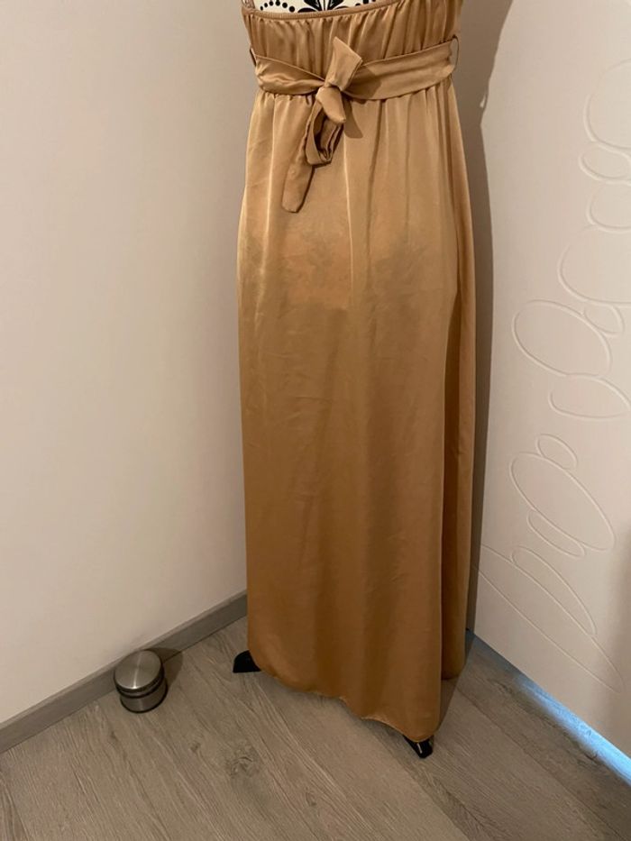 Magnifique robe de cérémonie satinée, couleur champagne - Taille 38 - photo numéro 8