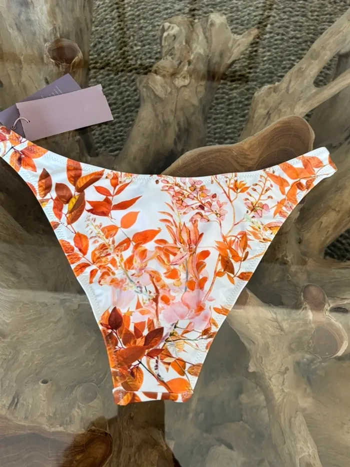 Bas de maillot de bain Livia blanc fleurs 40 - photo numéro 2