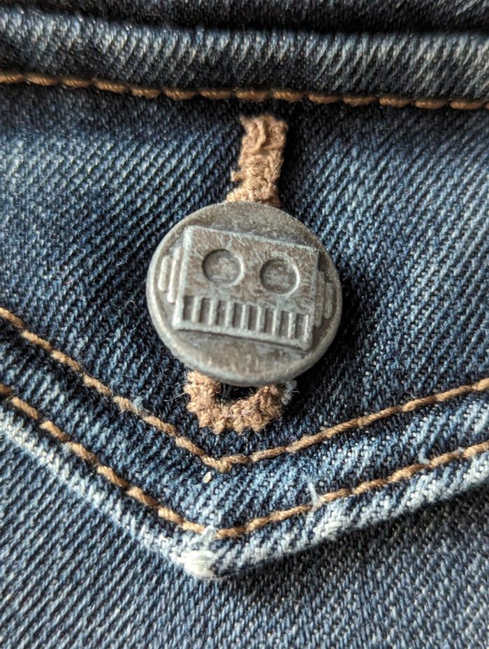 Jean bleu motif robot garçon taille 8 ans - photo numéro 5
