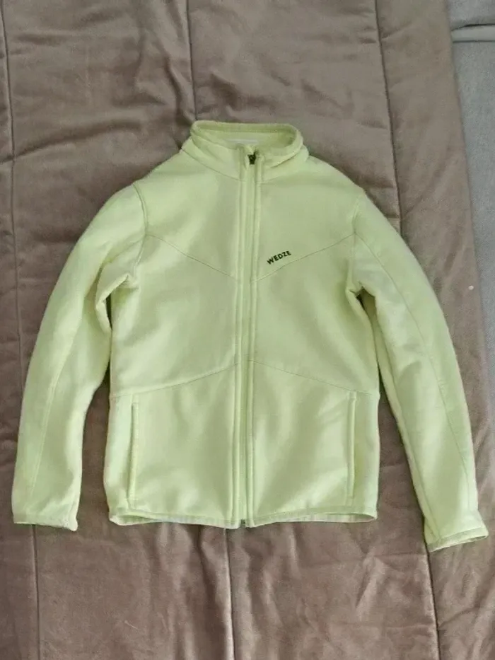 Blouson polaire fille zippé jaune fluo 8-10 ans - photo numéro 10