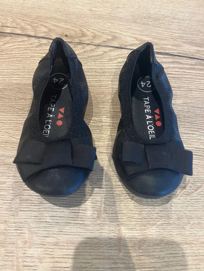 Ballerine noire tape à l’œil à noeud - photo numéro 4