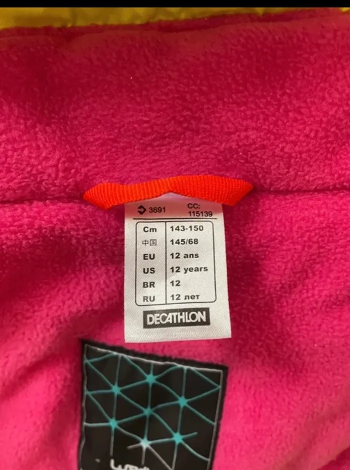 Manteau de ski manteau chaud decathlon rose polaire à l’intérieur imperméable - photo numéro 2