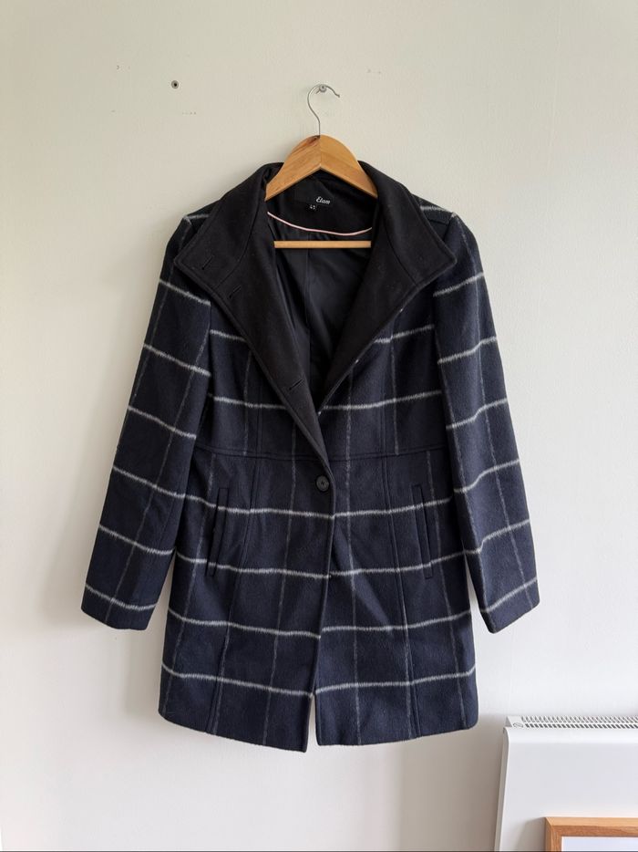 Manteau long épais bleu marine Etam taille 36 S