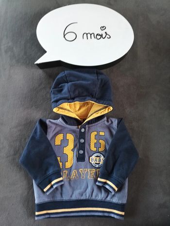 Sweat léger à capuche Garçon 6 mois Player