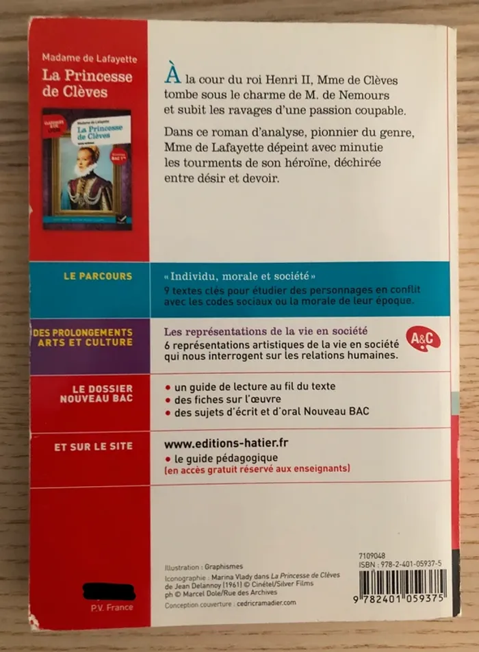 Princesse de Clèves, intégral, bac de 1ère - photo numéro 2