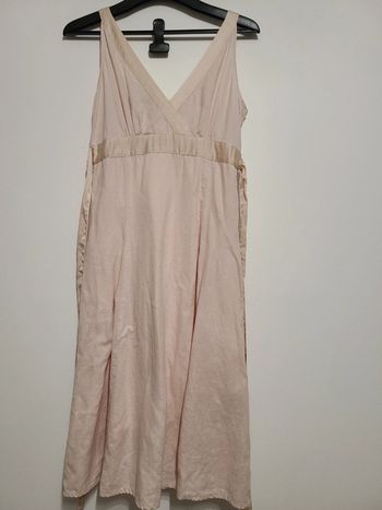 Robe rose en lin & coton  36