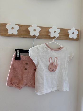 Ensemble short éponge rose + t-shirt lapin Orchestra