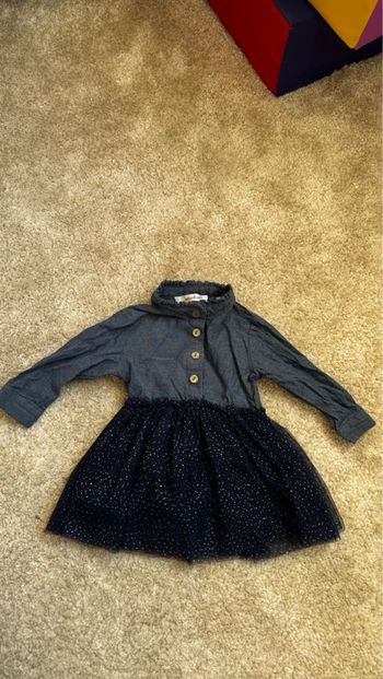 Robe en jean & tulle bleu Marèse – 6 moi