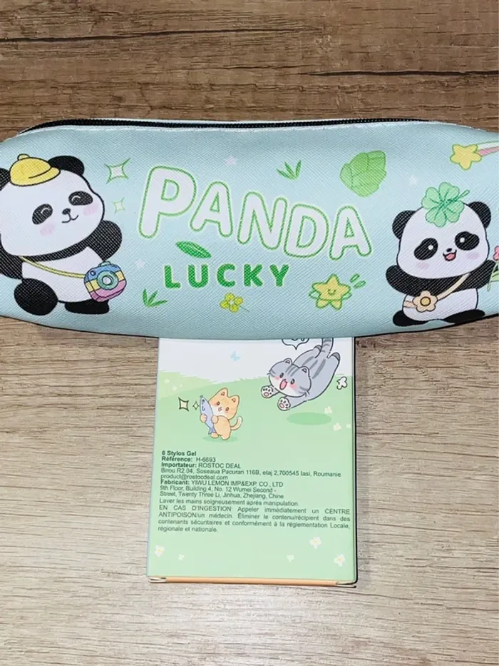 Trousse panda, plus six stylos feutre - photo numéro 2
