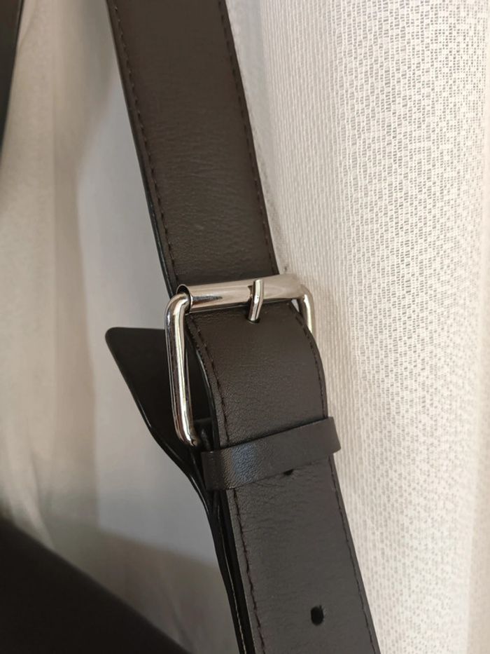 Lancel | saccoche cuir grainé marron foncé - photo numéro 9