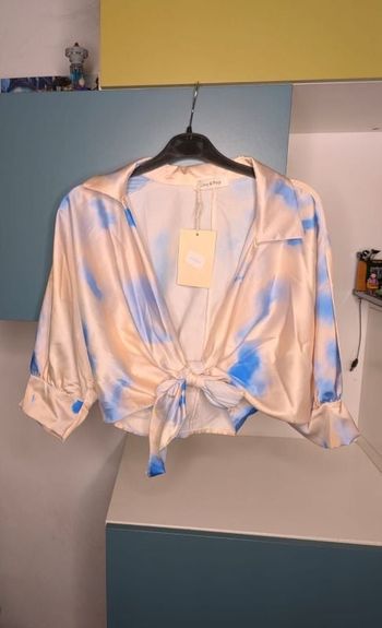 Blouse nouée imprimée tie-dye Lovy Pop, Taille Unique