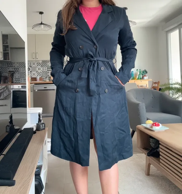 Trench long bleu marine - VILA taille M