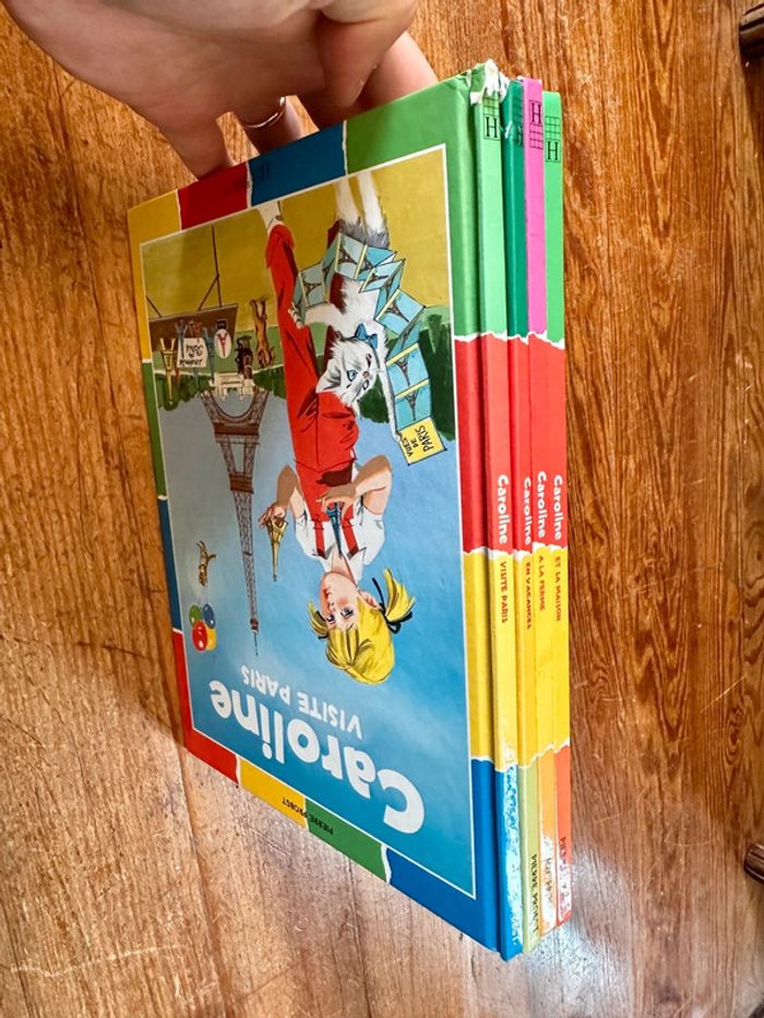 Lot de 4 livres Caroline bords couleurs complets état satisfaisant bd album Pierre Probst - photo numéro 3