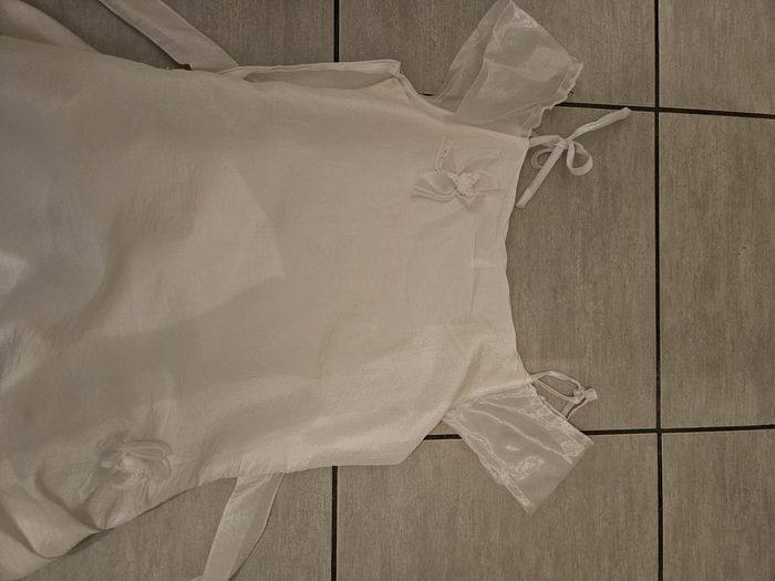 Robe blanche cérémonie mariage avec bolero taille 14ans - photo numéro 5