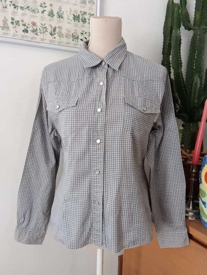 Chemise vichy en coton vintage 90's she's a girl - photo numéro 2