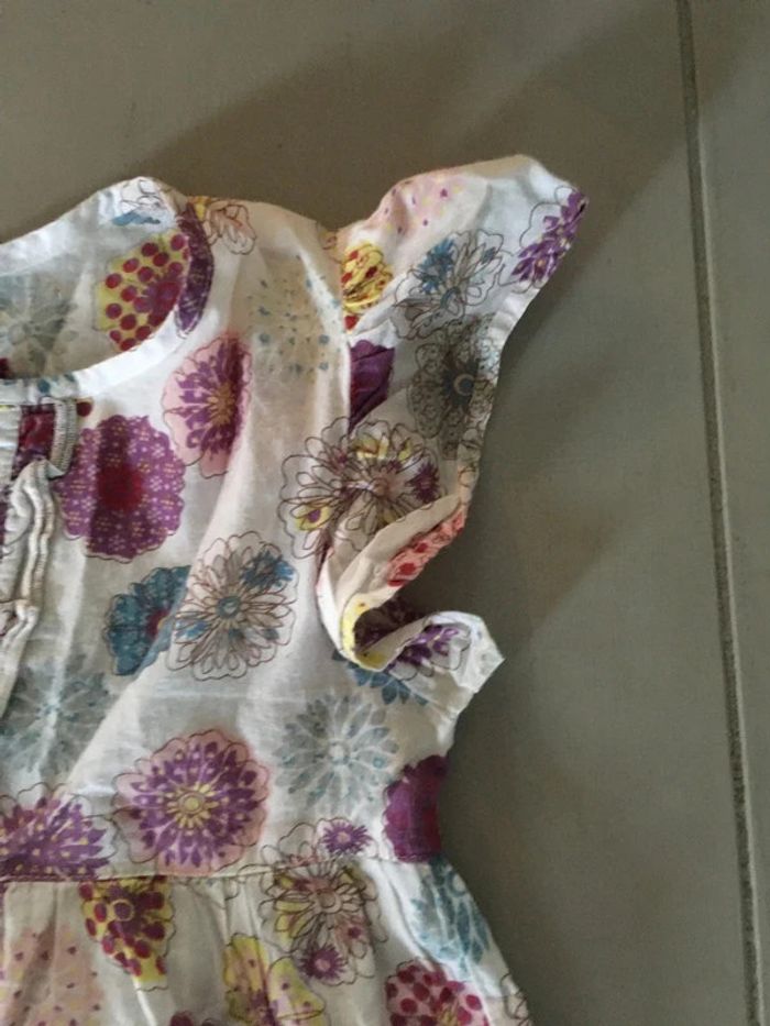 Blouse Vert Baudet blanche à fleurs 8 ans - photo numéro 4