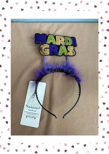 Serre tête Mardi Gras violet et vert