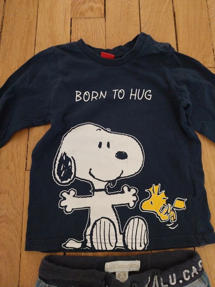 Jean Lulu Castagnette et T-shirt Snoopy (18M) - photo numéro 2