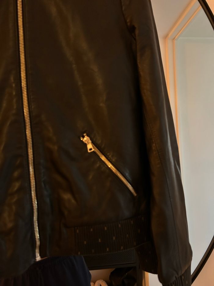 Veste bombers Naf Naf en cuir neuve avec étiquette - photo numéro 5